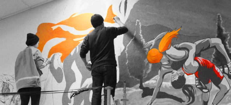 Fresque club de lutte